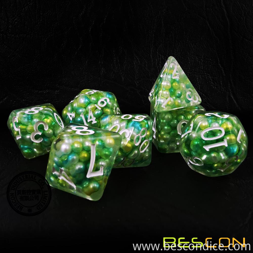 Pearl Filled Handmade Dice Polyhedral D D 5